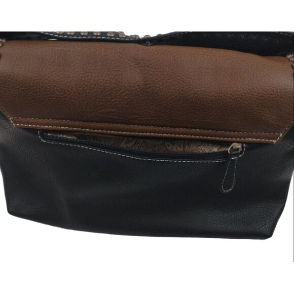 Blazin Roxx Faux Leather Large Rhinestone Cross Handbag Over Shoulder Purse - Picture 6 of 7